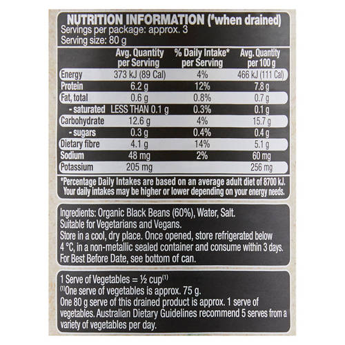 Bush's Whole Black Beans – 425g main image 0